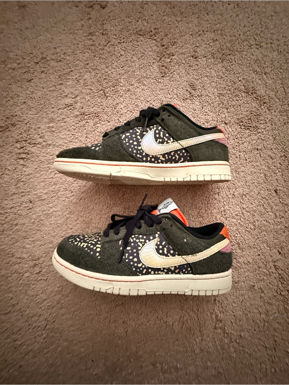 Nike Beaverton Dark Olive Green Sneakers with Cream Swoosh